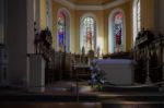 Interior View Of St Leon Church In Eguisheim In Haut-rhin Alsace Stock Photo