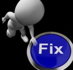 Fix Button Means Repair Mend Or Restore Stock Photo