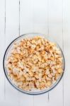 Bowl Full Of Sweet And Tasty Popcorn Stock Photo