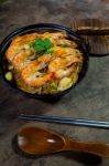 Baked Shrimp Vermicelli Stock Photo