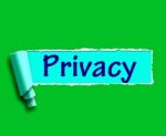 Privacy Word Shows Protection Of Confidential Information Stock Photo