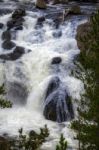 View Of Firehole Falls In Yellowstone Stock Photo