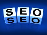 Seo Blocks Represent Search Engine Optimization Online Stock Photo