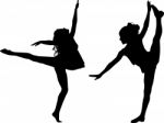 Dancing Silhouettes Children Stock Photo