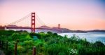 Golden Gate Sunset Stock Photo