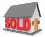 House Sold Means Home Sales 3d Rendering Stock Photo