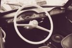 Interior Of A Classic Vintage Car Stock Photo