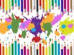 Color Pencils Represents Colours Multicolored And Tutoring Stock Photo