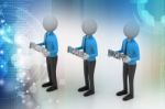 3d People Showing The Business Aims Stock Photo