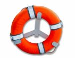 The Life Buoy Preserver Isolated On White Background Stock Photo