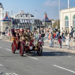 Car Approaching The Finish Line Of The London To Brighton Vetera Stock Photo