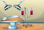 Cartoon  Illustration Interior Surgery Operation Room With Separated Layers Stock Photo