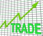 Trade Chart Graph Shows Increasing Trade Or Trading Stock Photo