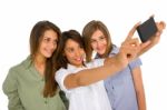 Teenager Girls taking photo Stock Photo