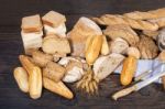 Fresh Assortment Of Baked Bread Varieties Stock Photo