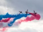 Red Arrows Display Team 50th Anniversary At Biggin Hill Airport Stock Photo