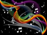 Music Background Means Melody Instrument And Colorful Waves
 Stock Photo