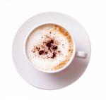 White Mug Of Coffee Isolated Stock Photo