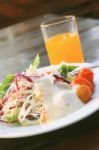 Salad And Juice Stock Photo