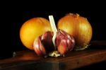 Onions And Garlic Stock Photo