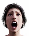 3d Rendering Of A Woman Screaming Stock Photo