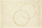 Round Dry Coffe Cup Stain On Recycle Paper Stock Photo