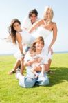 Happy Family Of Five Stock Photo