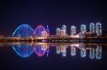 Expro Bridge At Night In Daejeon,korea Stock Photo