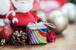 Gift Boxes On Wooden Stock Photo