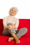 Relaxing Elder Woman Stock Photo