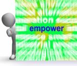 Empower Word Cloud Sign Means Encourage Empowerment Stock Photo