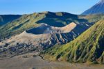 Landscape Of Volcanoes In Bromo Mountain Stock Photo