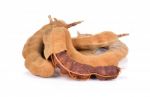 Tamarind On White Background Stock Photo