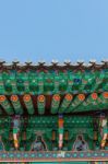 Roof Of Gyeongbokgung Palace In Seoul, Korea Stock Photo