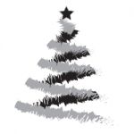 Freehand Illustration Of Grunge Christmas Tree Stock Photo