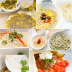 Arab Middle Eastern Food Collage Stock Photo