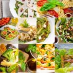 Healthy And Tasty Italian Food Collage Stock Photo