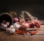 Thai Herb And Ingredient Still Life Stock Photo