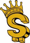 Gold Dollar Sign With Crown Stock Photo