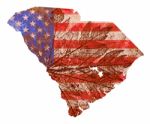 Flag Pattern South Carolina Map Stock Photo