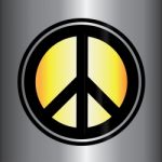 Peace Sign Button Stock Photo