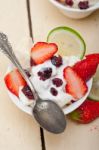 Fruit And Yogurt Salad Healthy Breakfast Stock Photo