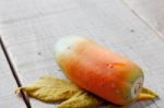 Papaya Is Ripe On Wood Stock Photo