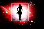 Cute Girl In Abstract Background  Stock Photo