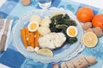 Hake Fish With Vegetables Stock Photo