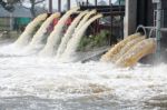 Water Flowing Through Pipe Stock Photo