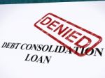 Debt Consolidation Loan Denied Stock Photo