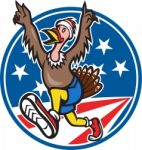 American Turkey Run Runner Cartoon Stock Photo