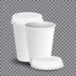 Coffee Cups On Transparency Grid -  Illustration Stock Photo