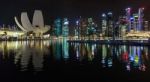 Night-time View Of Singapore Stock Photo